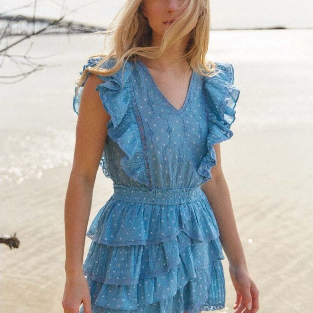 Loveshack Fancy Corelli Ruffle Mini Dress